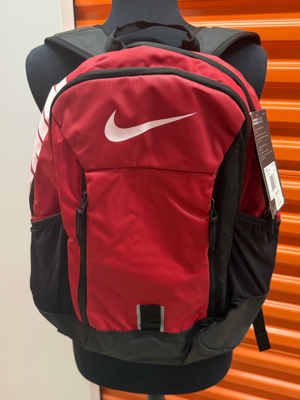NWT Nike Unisex Alpha Adapt Rise Red and Black Sports Backpack with White Swoosh